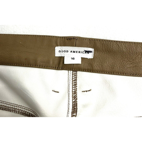 Good American Better Than Leather Good Boy Pants Size 16 Warm Caramel - Picture 11 of 13